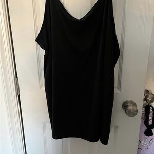 Terra & Sky Black Draped Tank Top